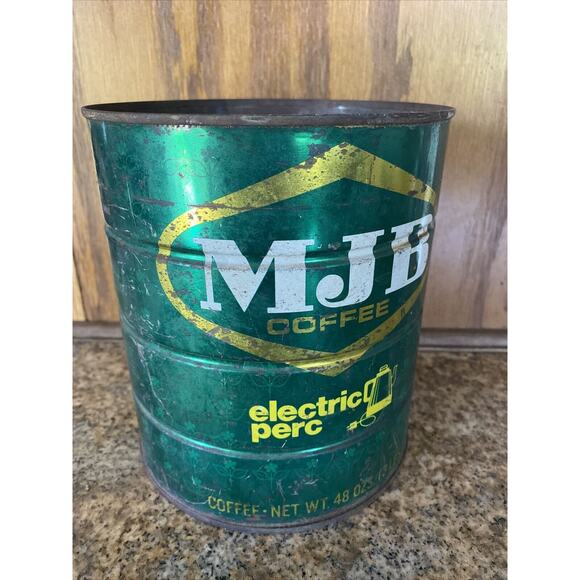 MJB Electric Perc 48oz or 3 Lb, Vintage Green Coffee can No Lid - Picture 5 of 11